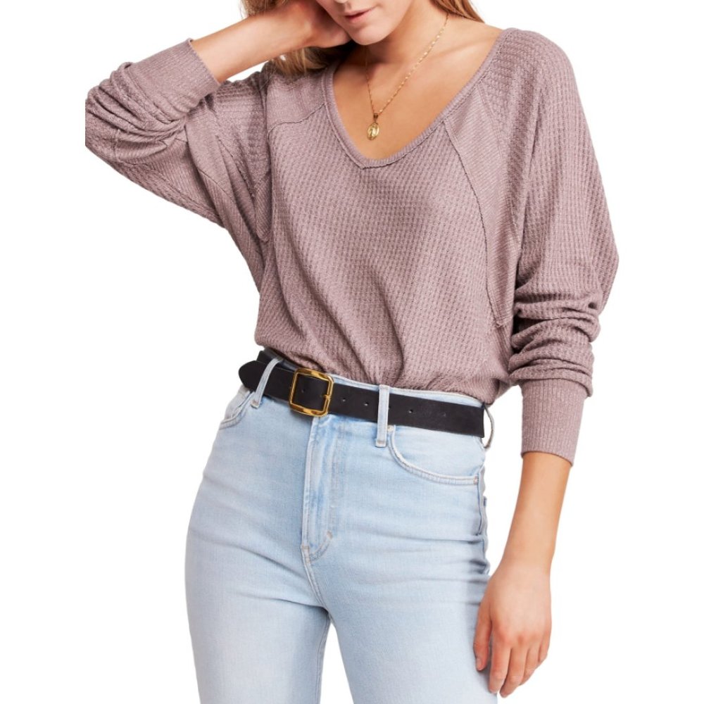 Free People Santa Clara Thermal Top Sweater XS